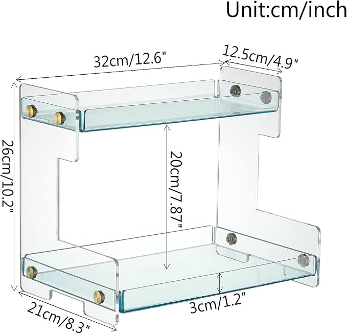 Bathroom Organizer Countertop, 2-Tier Acrylic Bathroom Counter Organizer Makeup Organizer for Vanity Spice Rack Organizer, Brown - Image 2