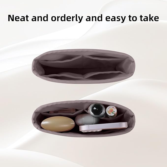 DGAZ Silk Purse Organizer Insert for Evelyne Bag(Konjac Purple,TGM) | Soft and Lightweight,Perfect Fit,Multi-pocket Storage,Bag Protector,Luxury Bag Care,Handmade,for Smooth Bag Organizer - Image 5