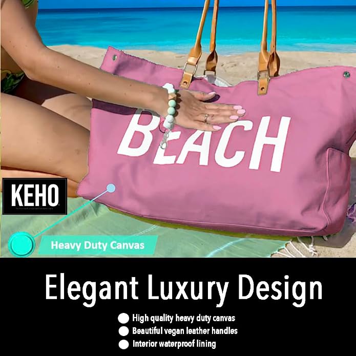 Keho Waterproof Beach Bag with Pockets For Women (Sandproof) - Image 8
