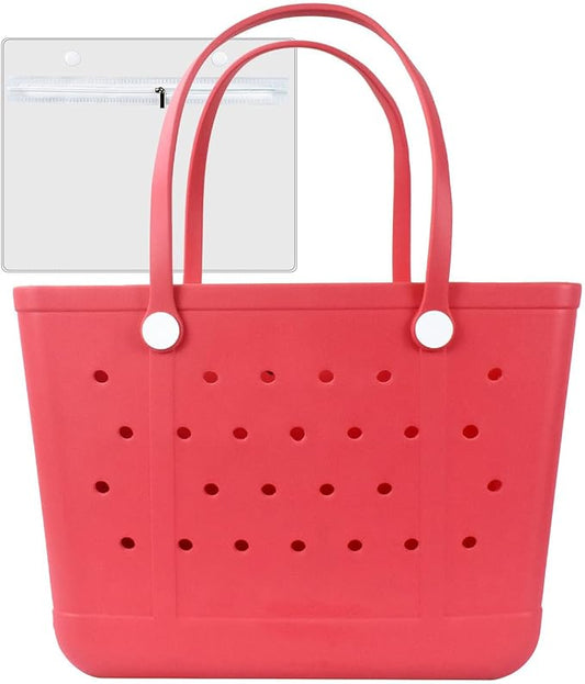 Lightweight Extra large Rubber Beach Bag Small mini Tote Bag for Gym Waterproof medium Open Handbag for Pool Sports by Addoklm