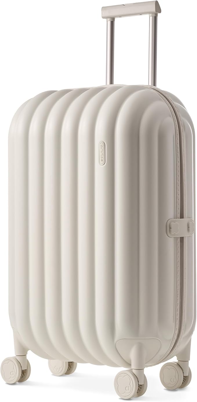 artrips Checked Luggage 24 Inch, Lightweight Hard Shell Suitcase with Spinner Wheels, Medium Travel Suitcase for 4–7 Day Trips, White by artrips