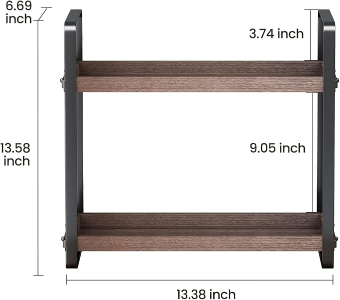 HNRLOY Bathroom Counter Organizer,Bathroom Countertop Organizer,Counter Shelf,Countertop Storage,Organization and Storage,Makeup Shelf,Sink Caddy(Brown 2 Tier) - Image 3