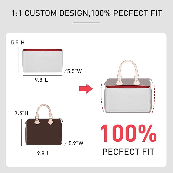 DupontPaper Purse Organizer Insert for LV Speedy 30 Handbags | Dupont Paper Speedy 30 Organizer Insert, Waterproof Lightweight Bag Insert with YKK Zipper, 11 Pockets - Image 8
