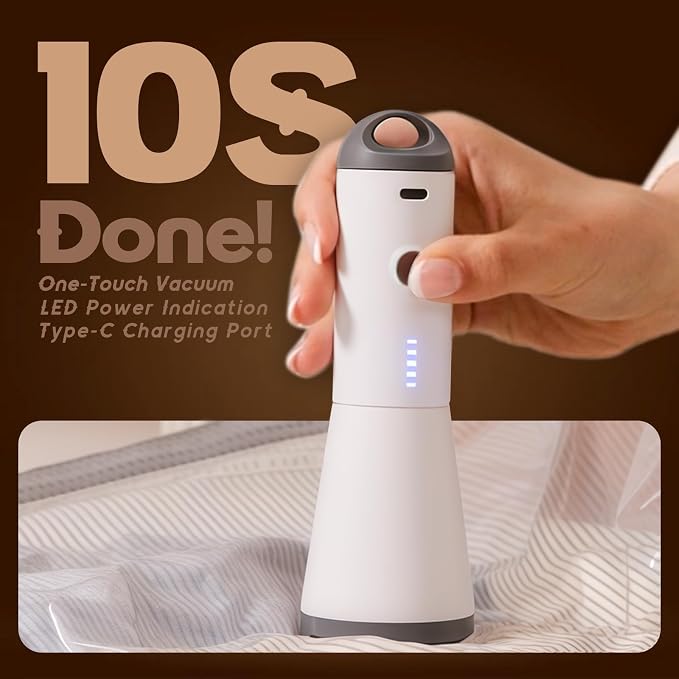 Rechargeable Pump Vacuum Bags for Travel Packing,15 Packs Large Size Vacuum Seal Bags for Luggage and Suitcase Compression, Space Saver for Bedding and Clothing Organization - Image 5