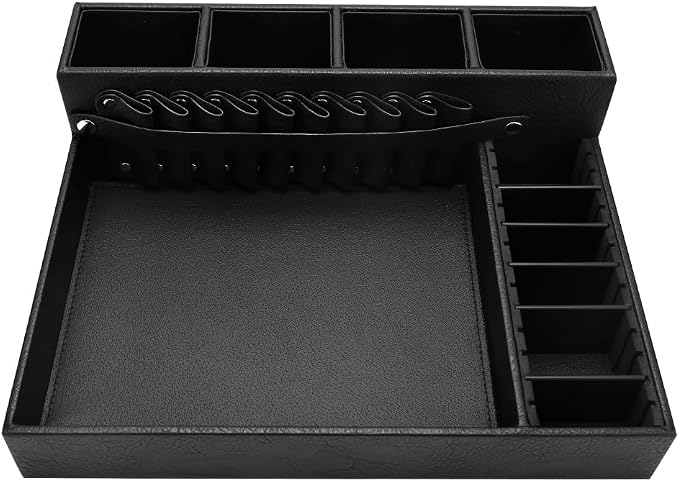 Barber Storage Box,Hairdressing Tool Holder, Multifunctional Detachable Large Storage Box, Shear Holder PU Leather Salon Scissors Holder, Hair Cutting Tools Storage Case for Barber Accessories(Large) - Image 2