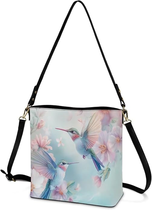 HUGS IDEA Boho Bags for Women Leather Handbag Shoulder Bucket Crossbody Purse - Image 5