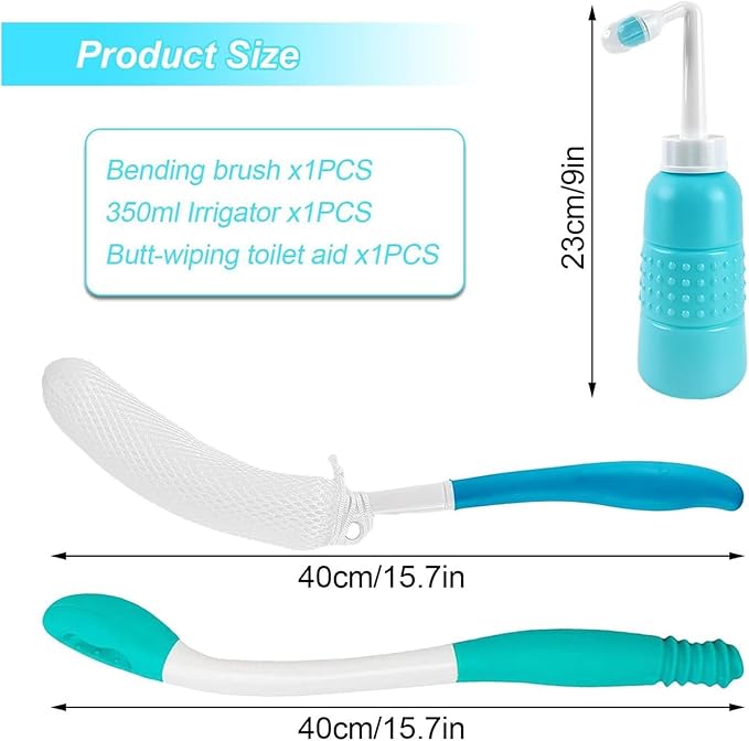 Butt Wiper Tool - Personal Hygiene Aid, Butt Wiping Tool and Bidet Body Brush, Body Cleaning Aid for Seniors, Disabled, Hospital Patients, Daily Use, Travel, Toilet, Shower, and Home Care