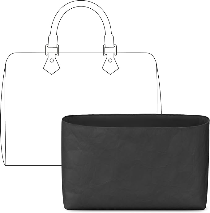 Lightweight Purse Organizer Compatible with LV Speedy 30 | Handcrafted DuPont™ Tyvek®,Handbag Organizer Insert, Precision 1:1 Custom Fit,Matte Black,Ideal for Office & Daily Carry by FANJIProject