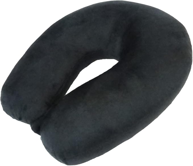 Wolf Essentials Adult Cozy Soft Microfiber Neck Pillow, Compact, Perfect for Plane or Car Travel, Black (Pack of 2) - Image 5