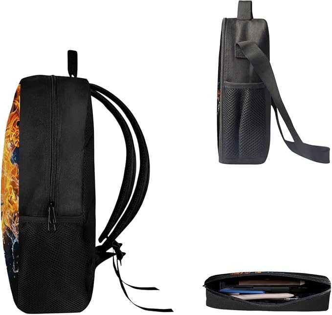 AFPANQZ Kids Backpack 3 Pieces Set Large Capacity School Bags with Heat Insulated Lunch Bags Small Pencil Bags 3 Pack - Image 4