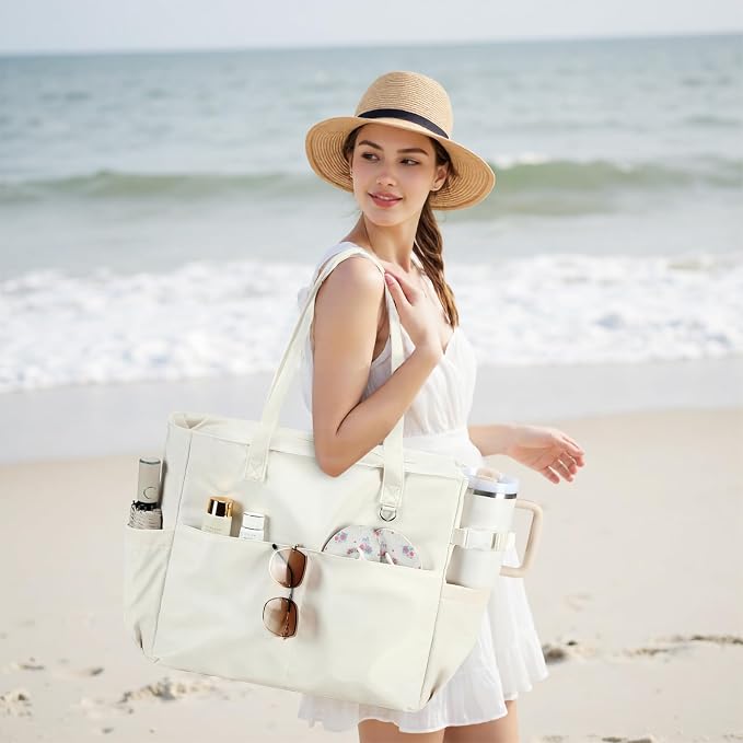 Bluboon Waterproof Beach Tote Pool Bags for Women Ladies Extra Large Carry On Bag With Wet Compartment for Weekender Travel - Image 2