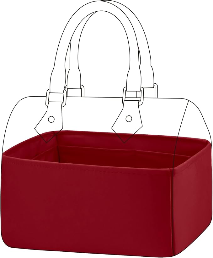 DGAZ Silk Purse Organizer Insert Fits LV Speedy 16/20/25/30/35/45 bags，Silky Smooth Bag Organizer，Luxury Handbag & Tote Shaper（Wine Red，SP45） by DGAZ