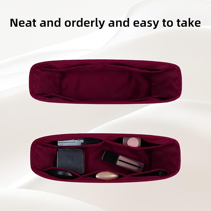 DGAZ Purse Organizer Insert Fits Neverfull-Mini/PM/MM/GM Bags，Silk Bag Organizer，Luxury Handbag & Tote Shaper（GM, Rouge H） - Image 5