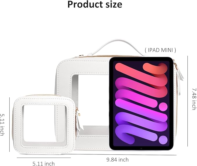 LETGO 2 Pack Clear Sunscreen Bag for Beach, Large & Mini Waterproof PU TSA Approved Cosmetic Pouches,Portable Beach Vacation Makeup Organizer Set,See Through Skincare Sunscreen Bags for Women - Image 2