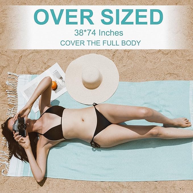 Genovega 6 Packs Oversized Turkish Beach Towels Set Bulk Clearance Sand Free Pool Swim Bathroom Camp Large No Sand Towel Adults Travel Essentials Cruise Must Haves Accessories Vacation Stuff - Image 4