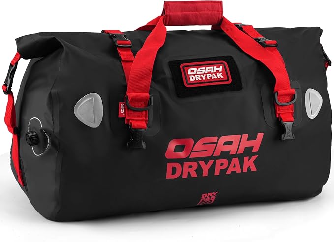 OSAH DRYPAK Waterproof Duffel Bag - Motorcycle Dry Bag Tail Bag with Large Storage Space, Waterproof Luggage Duffle Bags with Outer Mesh Zipper Pocket for Camping, Kayaking, Fishing & Traveling by OSAHDRYPAK