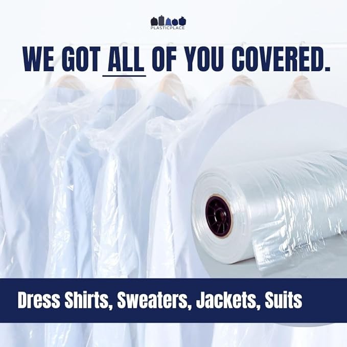 Plasticplace Clear Garment Bags, Protect Clothes from Dust, Dirt, Wrinkles, & Damage, Perfect for Dresses, Dry Cleaning, Storage, & Travel - Zippered, Made in USA 240 Count, 72" X 21" X 7" - Image 2