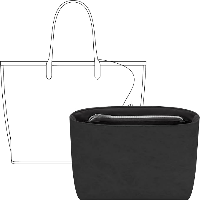 Handbag Organizer Insert for Anjou Mini Handbag,Custom Fit Inside Premium Lightweight Water Resistant Purse Insert with Zipper(Matte Black) by FANJIProject
