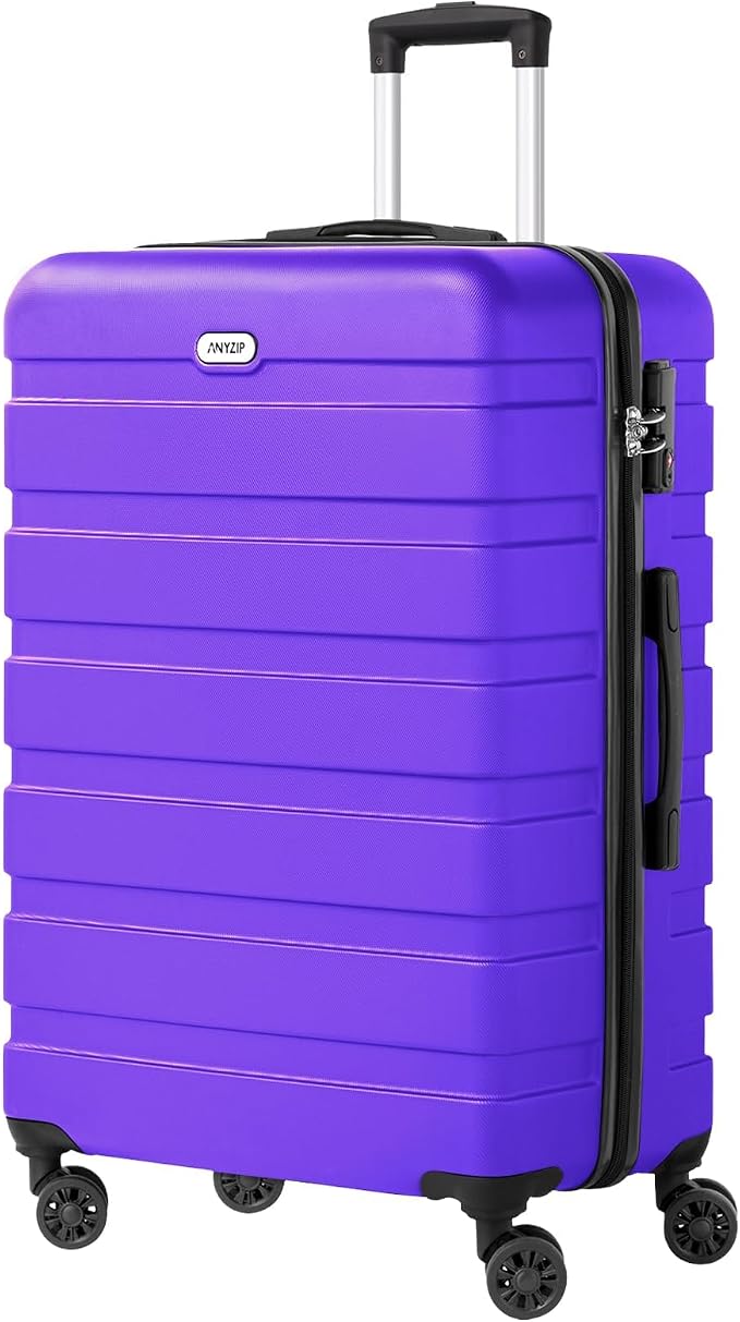 AnyZip Luggage PC ABS Hardside Lightweight Suitcase with 4 Universal Wheels TSA Lock Checked-Large 28 Inch Violet Purple by YourBestTravelChoice