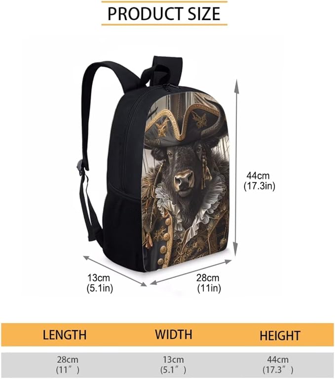 17 Inch Animal Print School Backpack And Lunch Box Set for Kids Lightweight Cool Unique Bison Backpack for Boys Girls Sturdy School Bag with Insulated Lunchbox Pencil Case Student Bookbag - Image 7