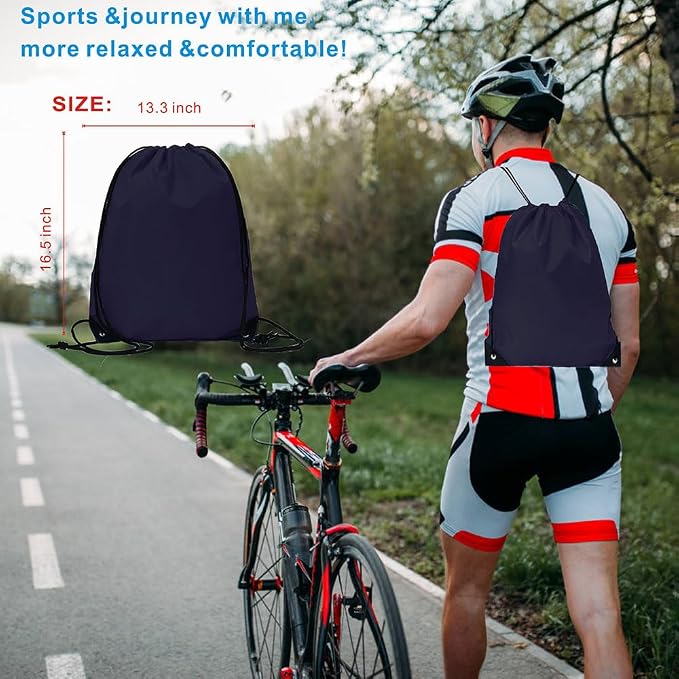 Drawstring Backpack Bulk 40Pcs Draw String Backpack Bags DIY Gym Sports Traveling Yoga Cinch Bag Sackpack Drawstring (black) - Image 5