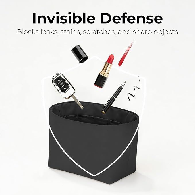 Purse Organizer Insert Compatible with LV All In BB | Handcrafted DuPont™ Tyvek®, Precision 1:1 Custom Fit, Matte Black, Keep Bag Clean & Protected for Travel & Commute - Image 6