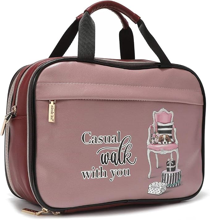 Nicole Lee Cosmetic Makeup Bag for Women - Multi Organization Toiletry Travel Bag with 5 Compartments (Paris Fashion Week) - Image 5