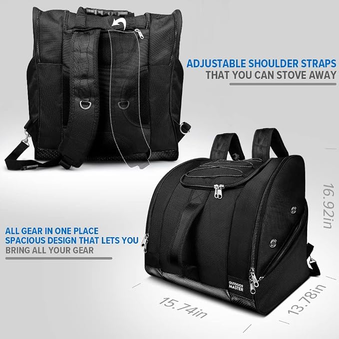 OutdoorMaster Boot Bag - Ski Boots and Snowboard Boots Bag, Excellent for Travel with Waterproof Exterior & Bottom - for Men, Women and Youth - Image 2