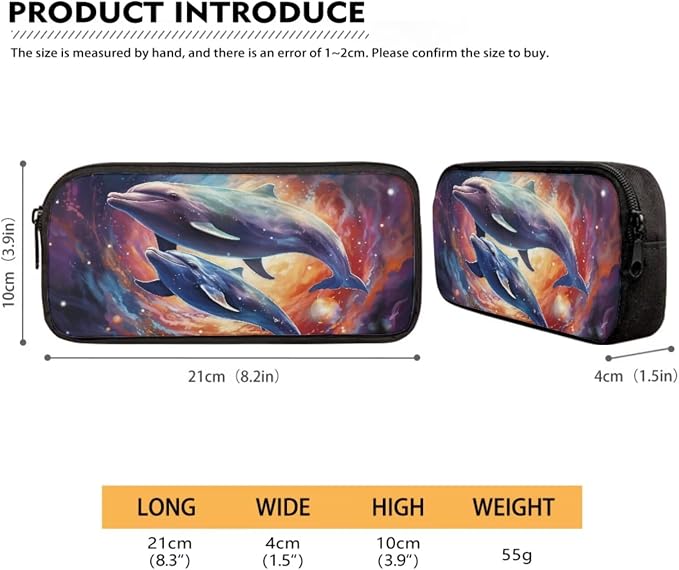 Galaxy Dolphin Print Backpack Set Schoolbag for Student Large Capacity Bookbag Lunch Box Pencil Case 17 Inch Travel Laptop Backpacks Fashion Rucksack Daypack with Side Pockets - Image 5