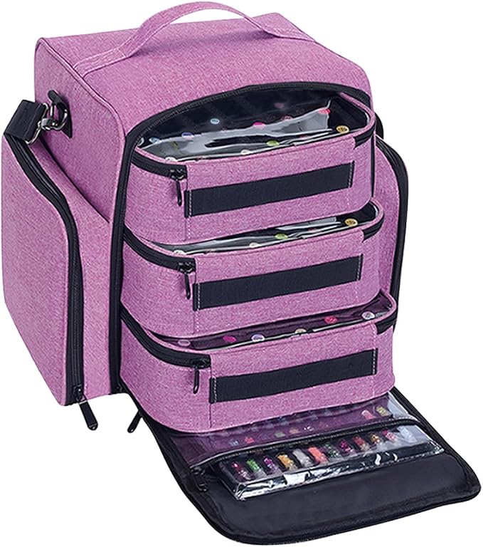Nail Polish Organizer Case Hold 90 Bottle with 3 Detachable Bag,Purple | Portable Travel Storage Box Designed for Women's Nail Tools, Essential Oils and Cosmetics Sets by UOZL