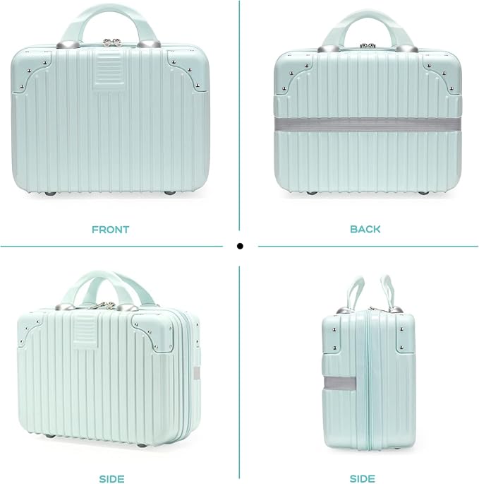 14 Inch Makeup Travel for Women Girl,11L Hard Shell Vanity Cases with Elastic Band and Zipper, Portable Waterproof ABS Cosmetic Case for Travel - Image 5