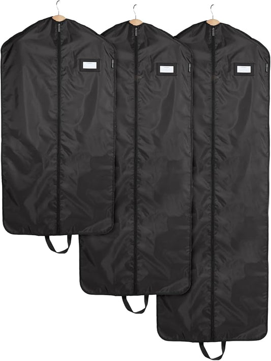 Covermates Keepsakes Garment Bag Set for Closet Storage and Travel – Breathable Suit and Dress Bags with ID Window and Carrying Handles – Heavy-Duty Hanging Wardrobe Protection Set, Black by Covermates