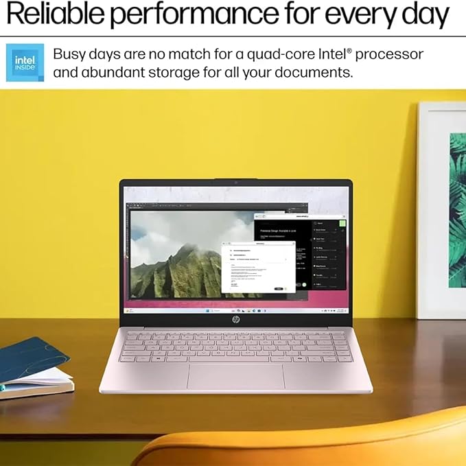 HP 14-Inch Laptop | Thin - Lightweight - Powerful | 8GB RAM | 128GB Storage | 64GB Onboard with 64GB External Storage | 1-Year AI Enabled Microsoft 365 | Intel Pentium Core | Windows 11 with Copilot