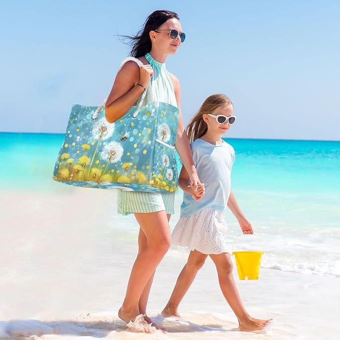 senya Large Beach Bags Totes Swim Canvas Tote Shoulder Bag Water Resistant Bags for Gym Travel Daily - Image 2