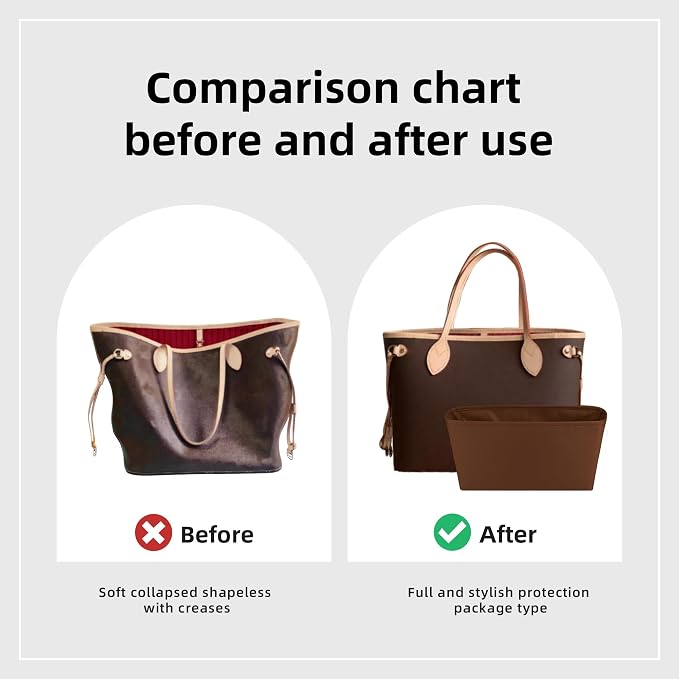 DGAZ Purse Organizer Insert Fits Neverfull-Mini/PM/MM/GM Bags，Silk Bag Organizer，Luxury Handbag & Tote Shaper（PM, Gold） - Image 4
