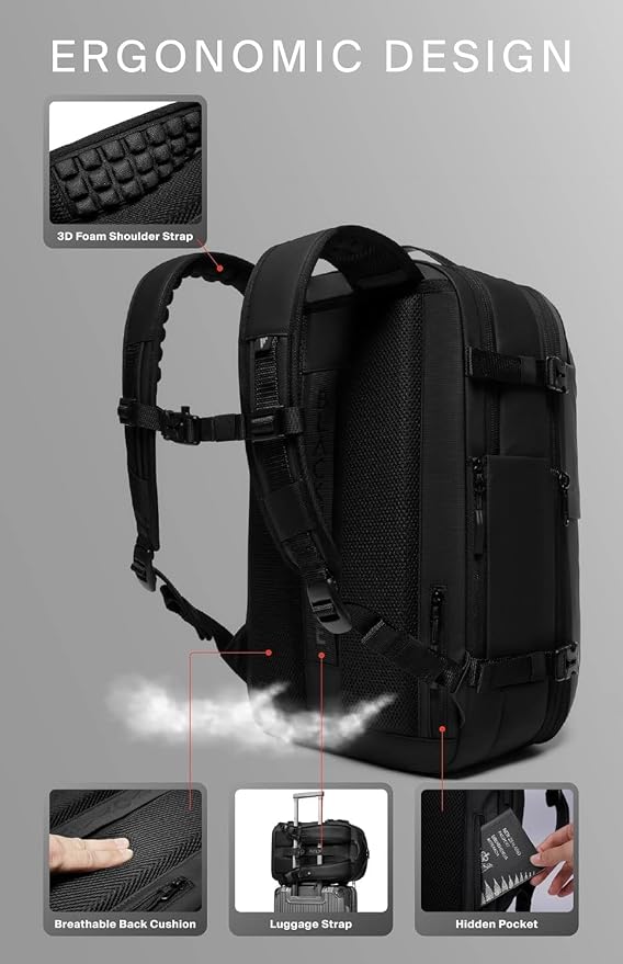 BlackVoyage Vortex Vacuum Seal Travel Backpack 60L Expandable Air Compression System Water Resistant TSA Lock Carry-On - Image 5