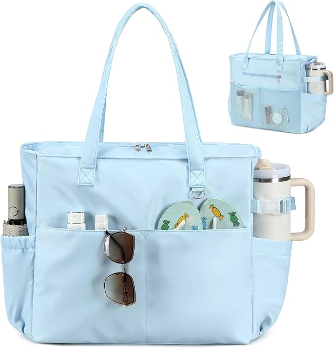Bluboon Waterproof Beach Tote Pool Bags for Women Ladies Extra Large Carry On Bag With Wet Compartment for Weekender Travel by BLUBOON