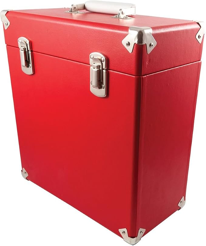 GPO Portable Retro Style Carry Case for LPs, Albums and 12Inch Vinyl Records (Holds 30 Albums) by Protlex