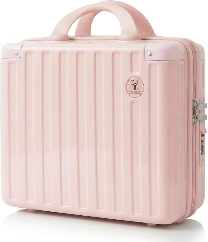 14 Inch Portable Waterproof Hard Shell Travel Makeup Case (Pink) | with Lock, ABS Scratch-Proof, Carrying Cosmetic Organizer Case with Elastic Band, Mini Suitcase Vanity Case for Women Girl by Gigabit