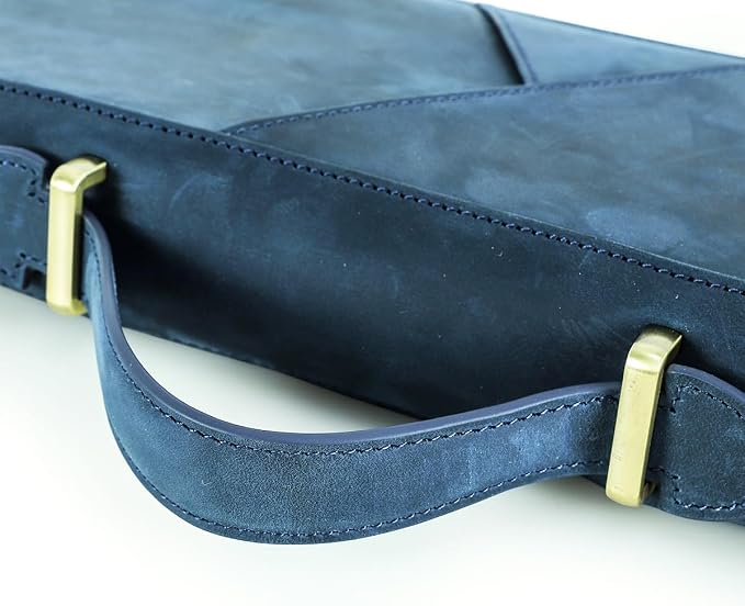 CONTACTS Family Passport Holder for 10 Full Grain Leather Passport Holder Compatible with Airtag for Family Travel Document Organizer Multiple Passport Wallet with Rfid Blocking (Blue) - Image 9