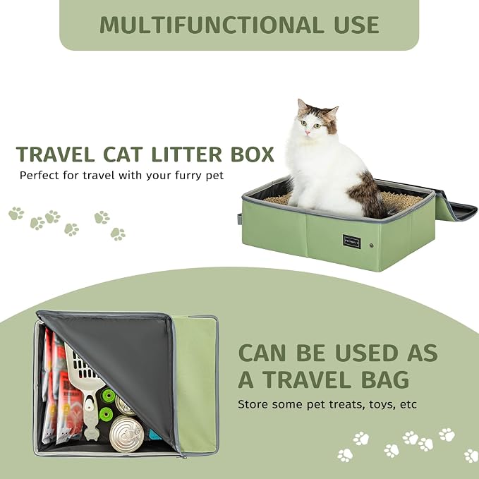 PETSFIT Portable Litter Box for Cats - Leak-Proof, Travel Litter Box for Cats in Car/Hotel/Lawn, Collapsible Litter Boxes - Image 4