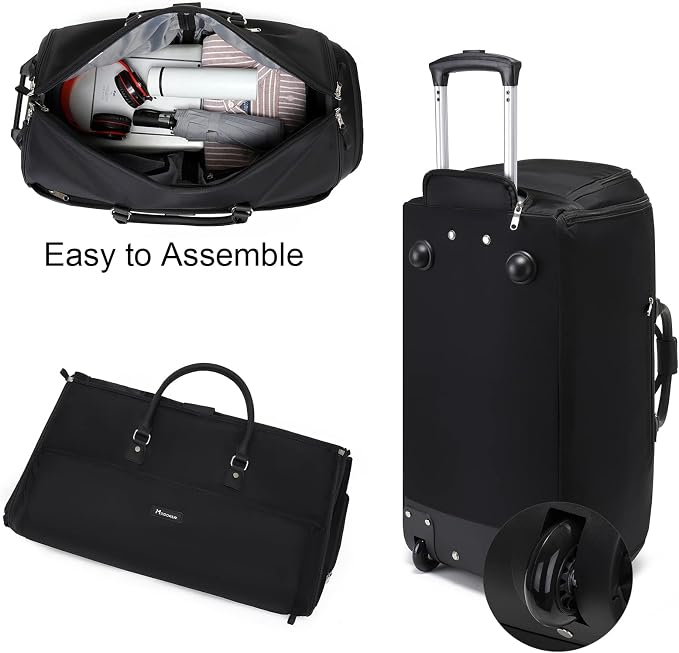 Modoker Rolling Garment Bags, 22in Garment Duffle Bag with Wheels, 3 in 1 Garment Suit Luggage Bag, More Carry-On Friendly for Business Travel Weekender - Image 7