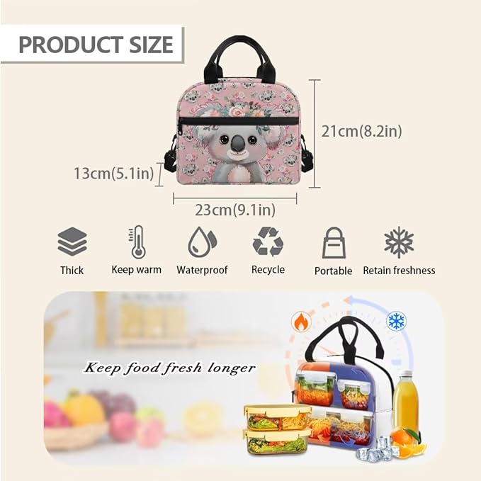 Koala Kids Cute Bookbag for Girls Backpack for Preschool Elementary Kindergarten Girls School Bag with Lunch Box and Pencil Case Set 3-in-1, Pink - Image 5
