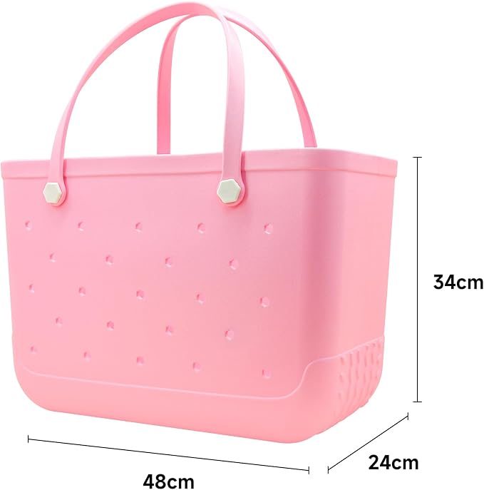 X-Large Waterproof Sandproof Rubber Beach Tote Bag with Zipper Pocket and Phone Kickstand Cup - Image 3