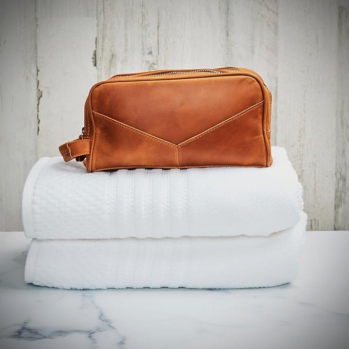 HomeWetBar Personalized Leather Toiletry Bag for Men, With with Waterproof Compartments, Custom Shaving, Travel Dopp Kit, Grandpa, Dad, Husband, Father, Him, Boyfriend - Image 8
