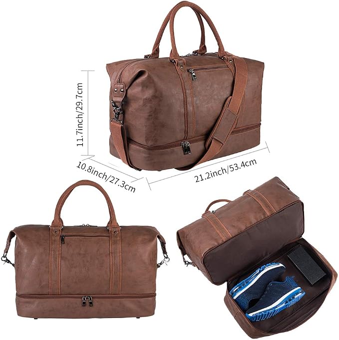 Weekender Overnight Bag Carry On Bag Travel Bag with Shoe Pouch - Image 2