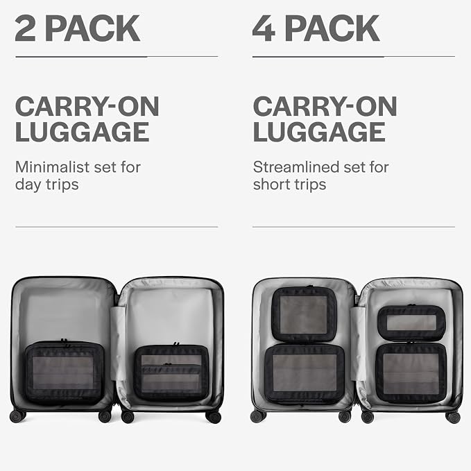 Aerotrunk Compression Packing Cubes for Travel - Luggage Organizer Bags - Double Zipper Packing Cubes for Suitcases (2-Pack, Black) - Image 4