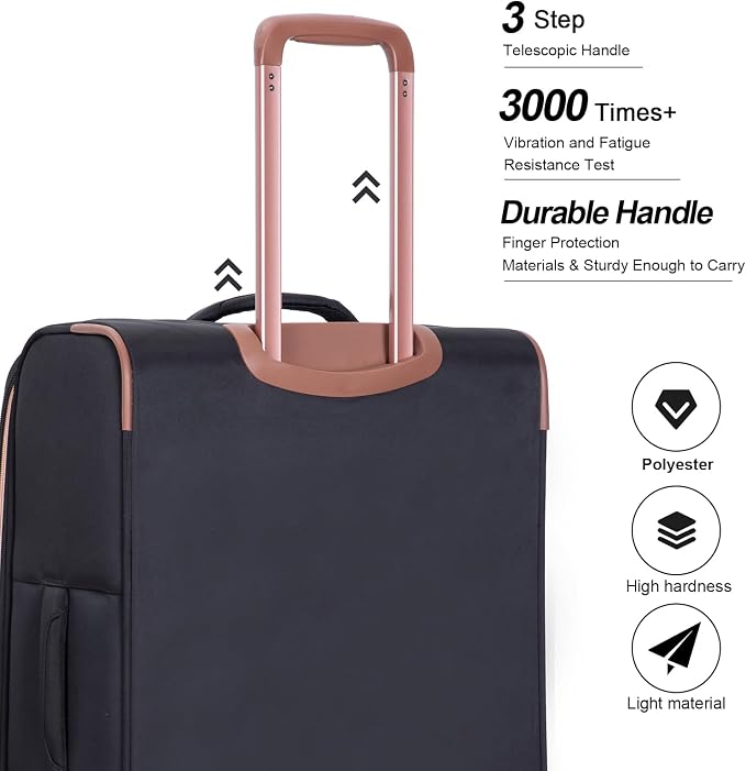 Travelhouse 4-Piece Softside Luggage Set with Spinner Wheels | Lightweight expandable suitcases: 16" underseat duffel bag + 20" carry-on + 24" + 28" checked - Image 7