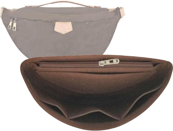 Lckaey Purse Organizer Insert for Waistpack Inner Sleeve BUMBAG Lining Bag Storage Bag2047Dark brown by Lckaey
