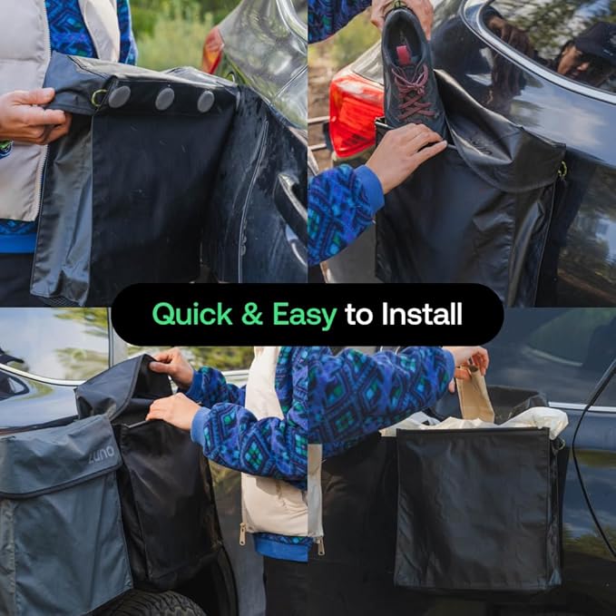 LUNO Magnetic Shoe Bag – Outdoor Car Camping Shoe Storage with Quick-Dry Mesh & Strong Magnetic Mount | Water-Resistant Boot Bag & Gear Organizer for Van Life, Adventures & Wet Gear (Black) - Image 6